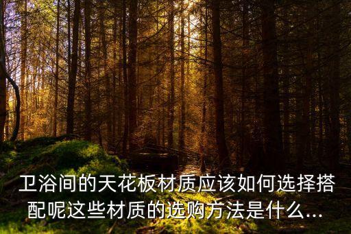  衛(wèi)浴間的天花板材質(zhì)應(yīng)該如何選擇搭配呢這些材質(zhì)的選購(gòu)方法是什么...
