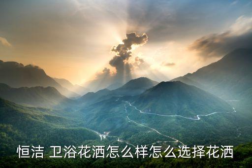恒潔 衛(wèi)浴花灑怎么樣怎么選擇花灑