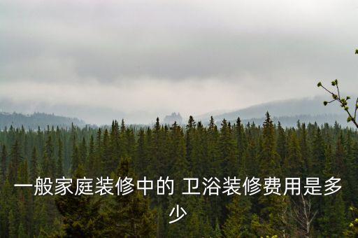 一般家庭裝修中的 衛(wèi)浴裝修費用是多少