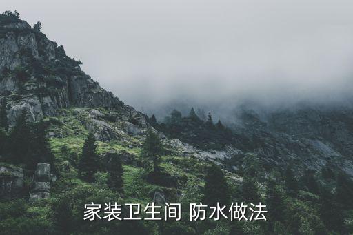 家裝衛(wèi)生間 防水做法