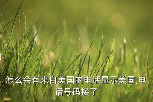 怎么會有來自美國的電話顯示美國 電話號碼接了