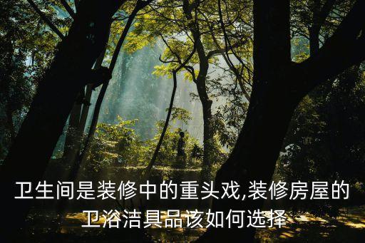 衛(wèi)生間是裝修中的重頭戲,裝修房屋的 衛(wèi)浴潔具品該如何選擇