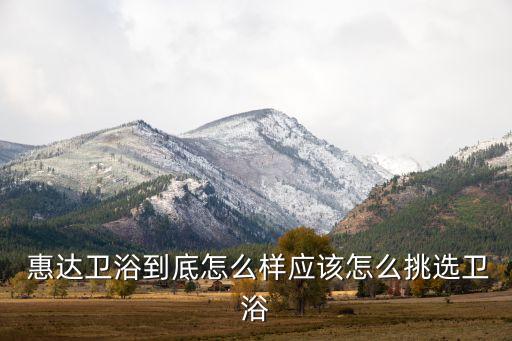 惠達(dá)衛(wèi)浴品牌店鋪推薦一下