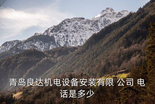 青島良達(dá)機(jī)電設(shè)備安裝有限 公司 電話是多少