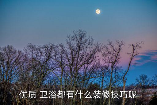 優(yōu)質(zhì) 衛(wèi)浴都有什么裝修技巧呢