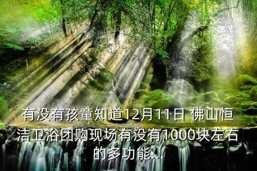 有沒有孩童知道12月11日 佛山恒潔衛(wèi)浴團購現(xiàn)場有沒有1000塊左右的多功能...