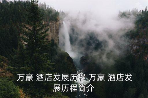  萬豪 酒店發(fā)展歷程 萬豪 酒店發(fā)展歷程簡介