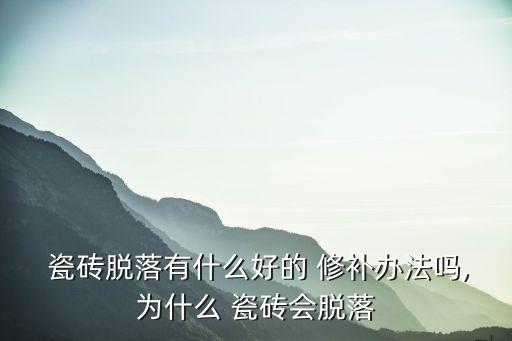 瓷磚脫落有什么好的 修補(bǔ)辦法嗎,為什么 瓷磚會(huì)脫落