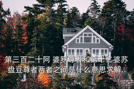 第三百二十阿 婆羅尊者和第十二婆蘇盤豆尊者兩者之間是什么意思求解...