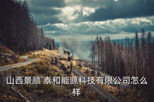 山西景順 泰和能源科技有限公司怎么樣