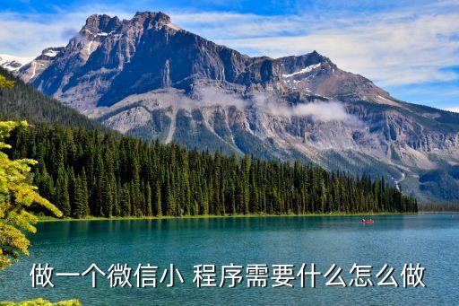 做一個微信小 程序需要什么怎么做