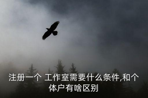注冊一個 工作室需要什么條件,和個體戶有啥區(qū)別