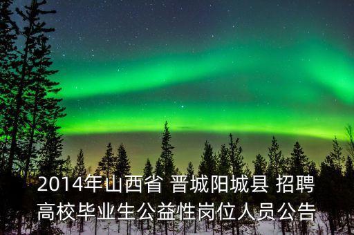 2014年山西省 晉城陽城縣 招聘高校畢業(yè)生公益性崗位人員公告