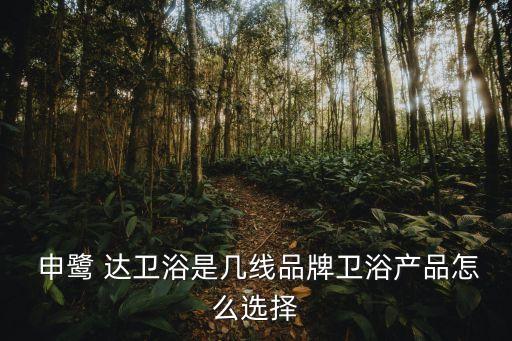  申鷺 達(dá)衛(wèi)浴是幾線品牌衛(wèi)浴產(chǎn)品怎么選擇
