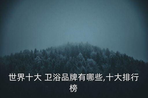世界十大 衛(wèi)浴品牌有哪些,十大排行榜