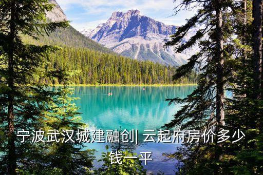 寧波武漢城建融創(chuàng)| 云起府房價多少錢一平