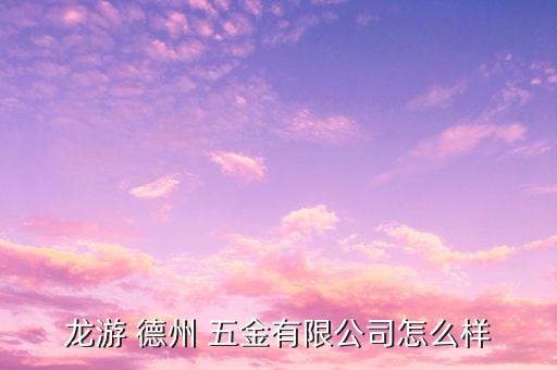 龍游 德州 五金有限公司怎么樣