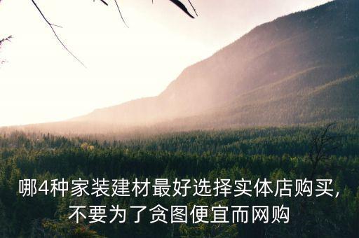 哪4種家裝建材最好選擇實(shí)體店購買,不要為了貪圖便宜而網(wǎng)購