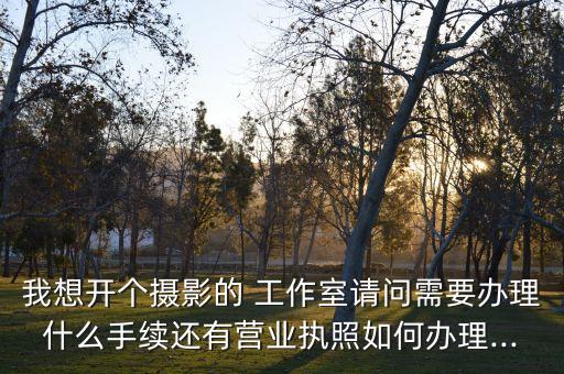 我想開個攝影的 工作室請問需要辦理什么手續(xù)還有營業(yè)執(zhí)照如何辦理...