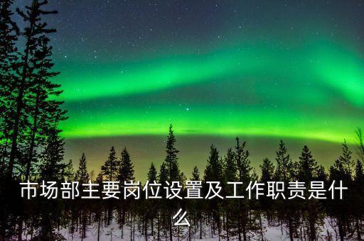  市場(chǎng)部主要崗位設(shè)置及工作職責(zé)是什么