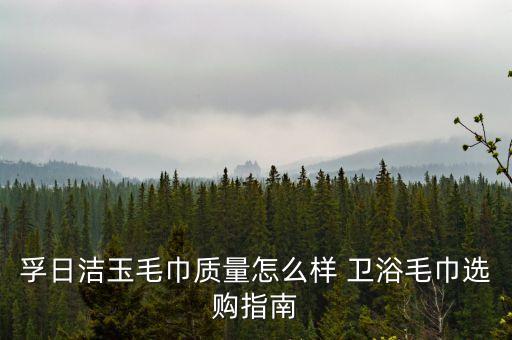 孚日潔玉毛巾質(zhì)量怎么樣 衛(wèi)浴毛巾選購指南