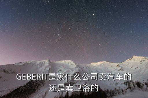 GEBERIT是家什么公司賣汽車的還是賣衛(wèi)浴的