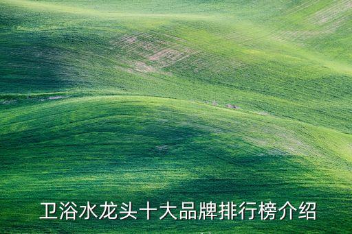  衛(wèi)浴水龍頭十大品牌排行榜介紹