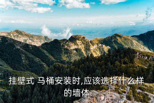 掛壁式 馬桶安裝時,應(yīng)該選擇什么樣的墻體