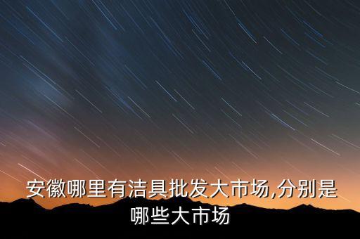  安徽哪里有潔具批發(fā)大市場,分別是哪些大市場