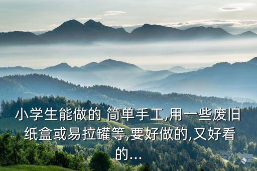 小學生能做的 簡單手工,用一些廢舊 紙盒或易拉罐等,要好做的,又好看的...