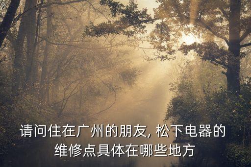 請問住在廣州的朋友, 松下電器的 維修點具體在哪些地方
