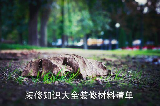 裝修知識大全裝修材料清單