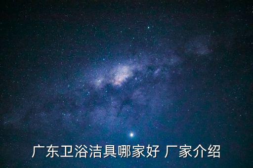 廣東衛(wèi)浴潔具哪家好 廠家介紹