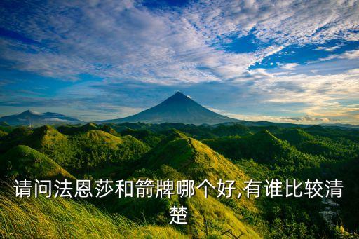 請(qǐng)問法恩莎和箭牌哪個(gè)好,有誰比較清楚
