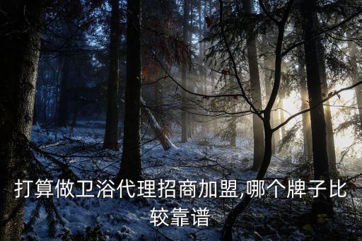 打算做衛(wèi)浴代理招商加盟,哪個(gè)牌子比較靠譜